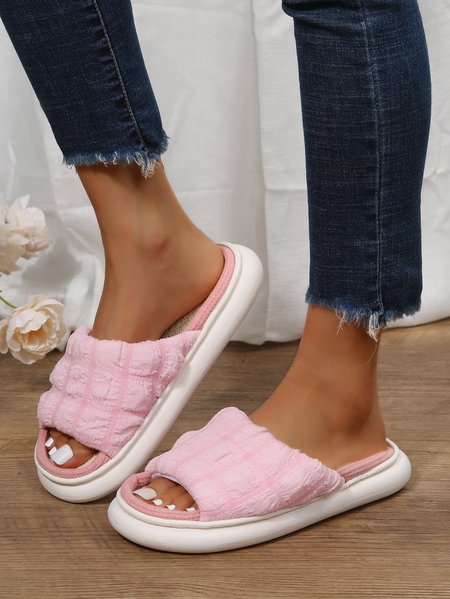 

Soft Sole Comfort Puffs Home Linen Slippers, Pink, Sandals & Slippers