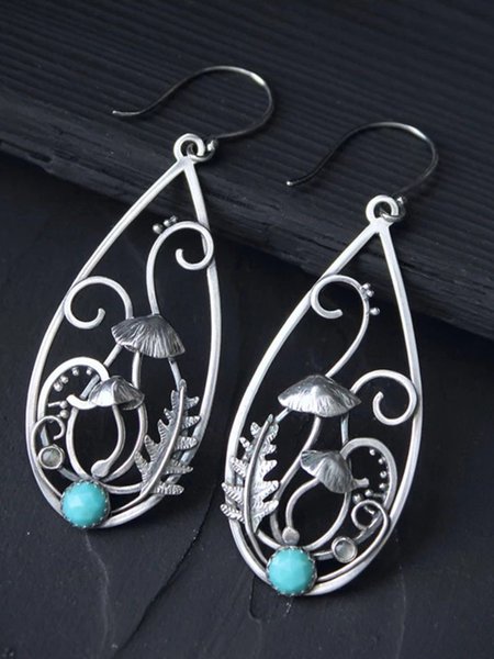 

Vintage Wire Mushroom Cutout Earrings, As picture, Earrings