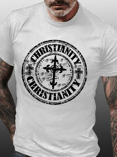 

Christianity Cross Men's T-Shirt, White, T-shirts