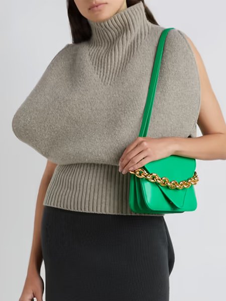 

Simple Sleeveless Plain Sweater, Gray, Sweaters
