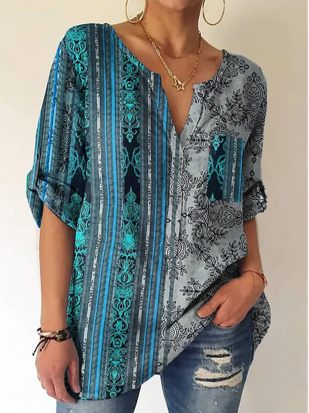 

Loose Casual Ethnic Tops, Multicolor, Shirts & Blouses