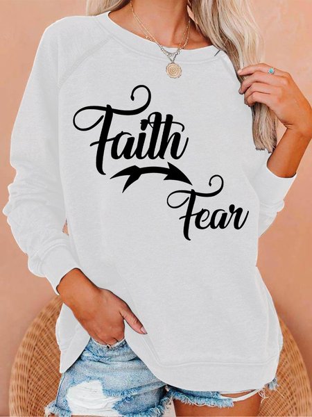 

Faith Over Fear Women's Sweatshirt, White, Hoodies&Sweatshirts