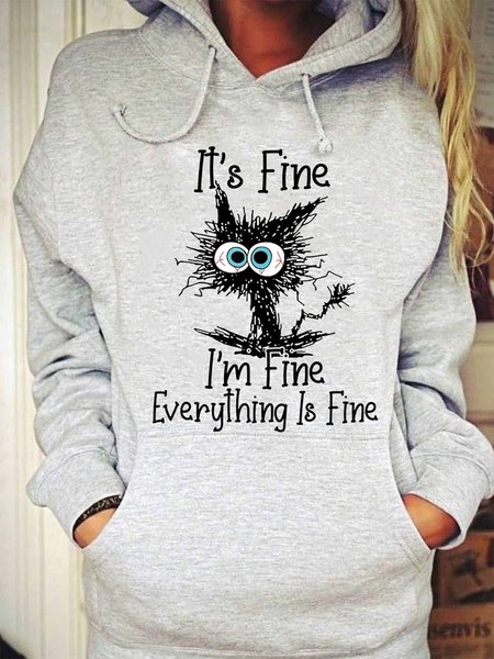 

Casual Cartoon Autumn Spandex Hoodie Daily Long sleeve Regular Medium Elasticity Sweatshirt for Women, Gray, Hoodies & Sweatshirts