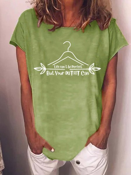 

Lilicloth X Vithya Life Can't Be Perfect But Your Outfit Can Women's T-Shirt, Green, T-shirts