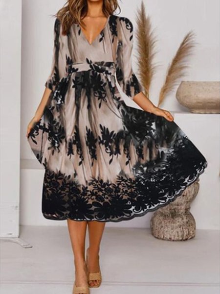 

Loose Vintage Ombre Dresses, Multicolor, Dresses