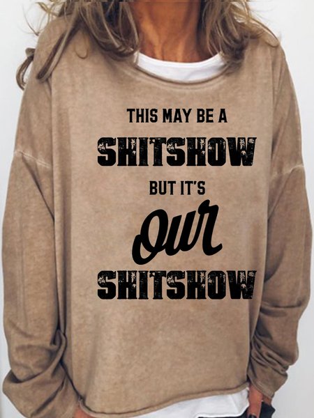

Womens Drinking Rum Before Noon Makes You A Pirate, Not An Alcoholic Crew Neck Casual Sweatshirts, Light brown, Hoodies&Sweatshirts