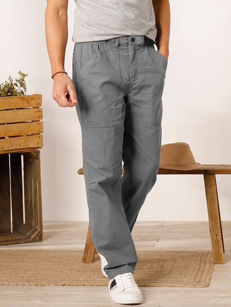 

Cotton And linen Style American Casual Basic Wild linen Trousers, As picture, Men's pants