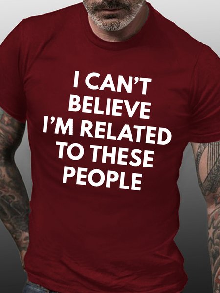 

Mens Related Crew Neck Casual Cotton T-Shirt, Red, T-shirts
