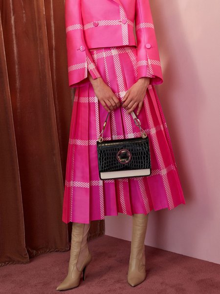 

A-Line Elegant Regular Fit Daily Skirt, Pink, Skirts