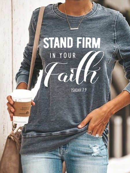 

Stand Firm In Your Faith Women's Sweatshirt, Gray, Hoodies&Sweatshirts