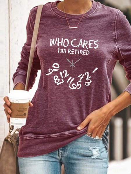 

Women Retired Time Text Letters Sweatshirts, Red, Hoodies&Sweatshirts