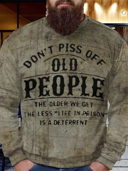 Men Don't Piss Off Old People Casual Sweatshirt, As picture, Hoodies&Sweatshirts