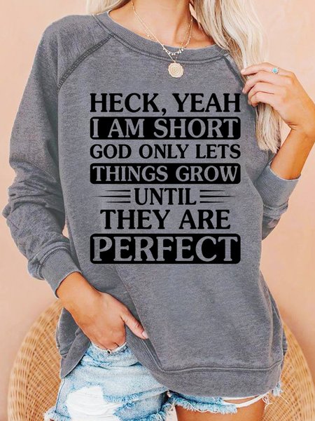 

Womens Short Girl Crew Neck Sweatshirt, Gray, Hoodies&Sweatshirts