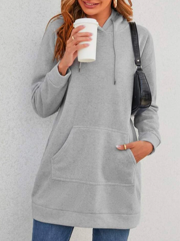 

Casual Plain Hoodie Sweatshirts, Gray, Sweatshirts & Hoodies