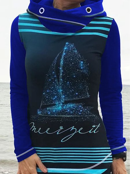 

Hoodie Long Sleeve Vintage Sweatshirt, Blue, Hoodies & Sweatshirts