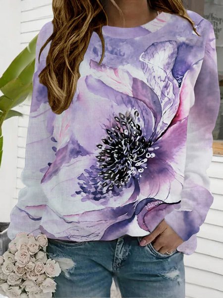 

Floral Loose Vacation Sweatshirt, Multicolor, Sweatshirts & Hoodies
