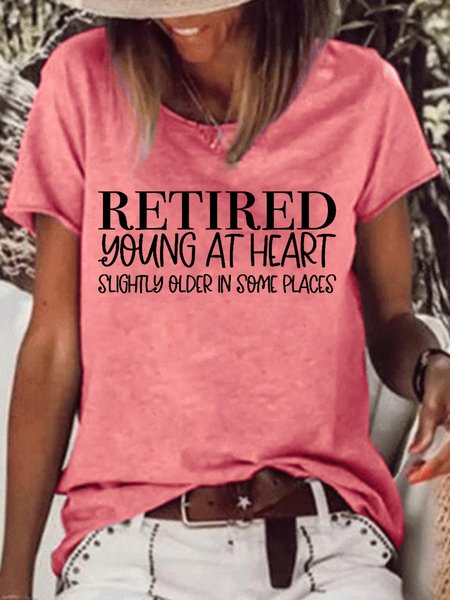 

Womens Officially Retired Crew Neck T-Shirt, Red, T-shirts