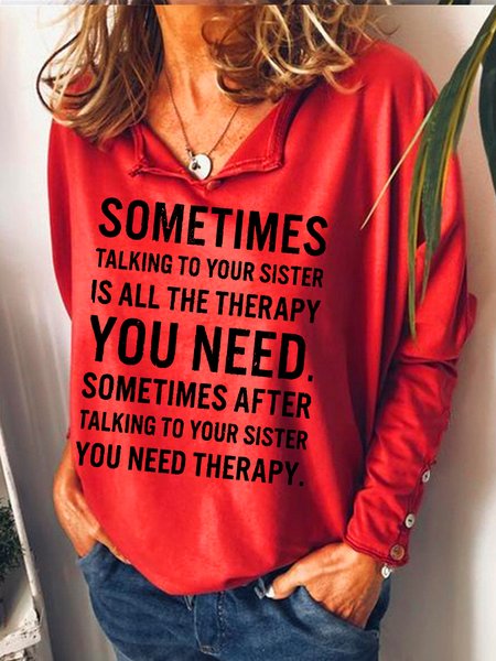 

Womens Funny Sister Casual Sweatshirt, Red, Hoodies&Sweatshirts