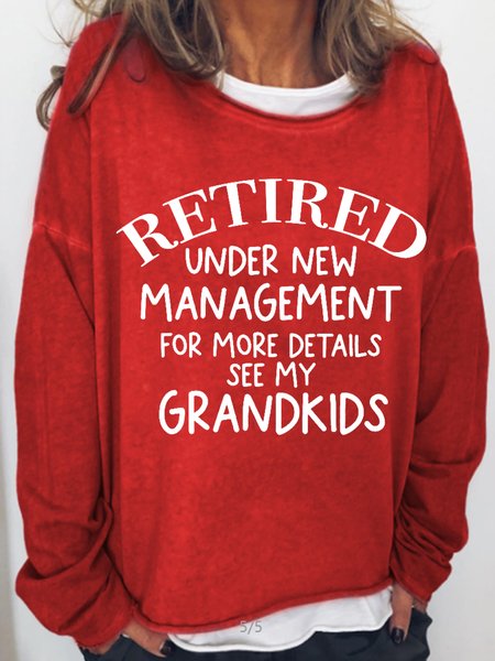 

Womens Retired grandchild Crew Neck Sweatshirt, Red, Hoodies&Sweatshirts