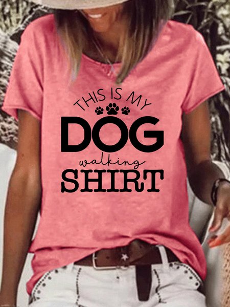 

Womens Cute Dog Lover Letters Casual T-Shirt, Red, T-shirts