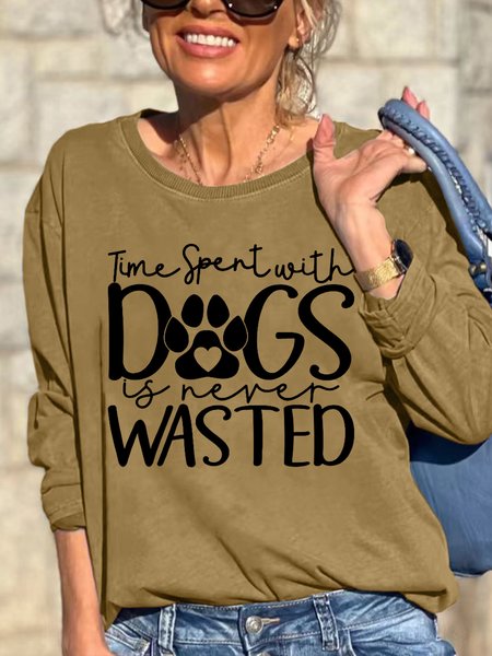 

Womens Dog Lover Fur Mom Casual Sweatshirt, Khaki, Hoodies&Sweatshirts