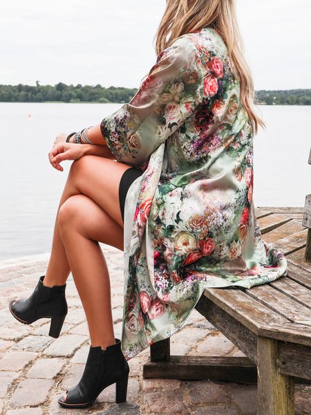 Women Floral Autumn Vacation V neck Natural No Elasticity Loose Long sleeve Mid-long Other Coat, Green, Outerwear
Women Floral Autumn Vacation V neck Natural No Elasticity Loose Long sleeve Mid-long Other Coat, Green, Outerwear