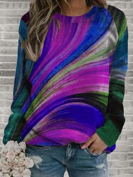 

Printed Top, Purple, Long sleeve tops