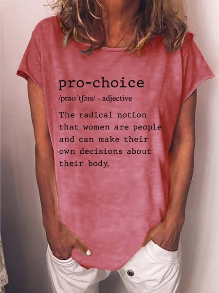 

Women Current Affairs and Politics Letters Crew Neck Casual T-Shirt, Red, T-shirts