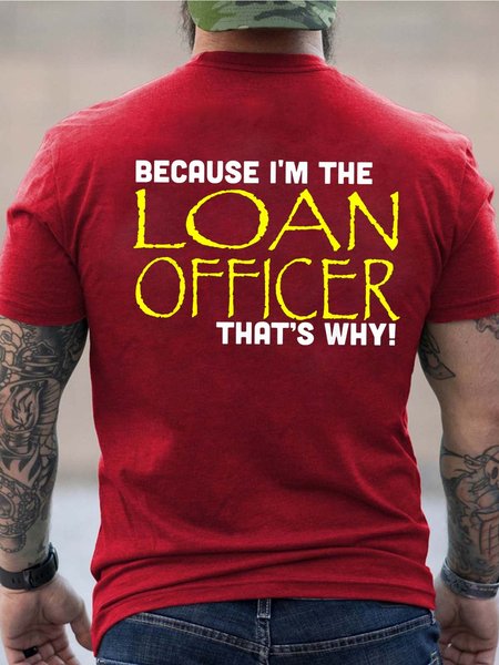 

Men Loan Officer Chitchat Letters Crew Neck T-Shirt, Red, T-shirts