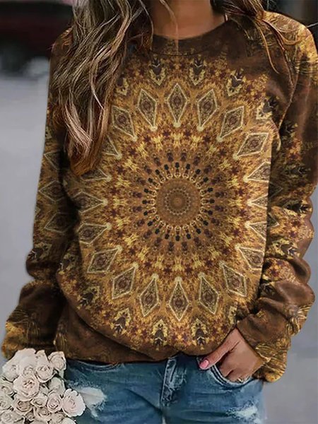 

Vintage Crew Neck Loose Sweatshirts, Brown, Sweatshirts & Hoodies