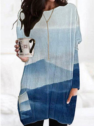 

Vacation Crew Neck Loose T-Shirt, Blue, Shirts & Blouses