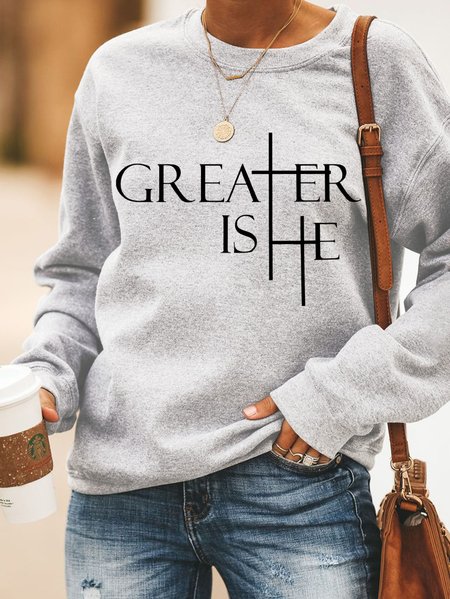 

Greater Is He Cross Women's Sweatshirts, White, Hoodies&Sweatshirts