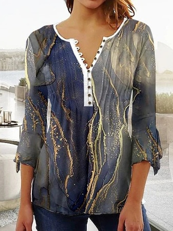 

Casual Ombre Flare Sleeve Tops, Purple, Shirts & Blouses