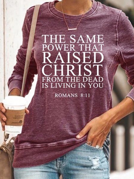

Women's The Same Power That Raised Christ Faith Jesus Christian Sweatshirt, Red, Hoodies&Sweatshirts