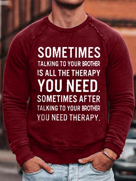 

Mens Funny Sister Letters Sweatshirt, Red, Hoodies&Sweatshirts
