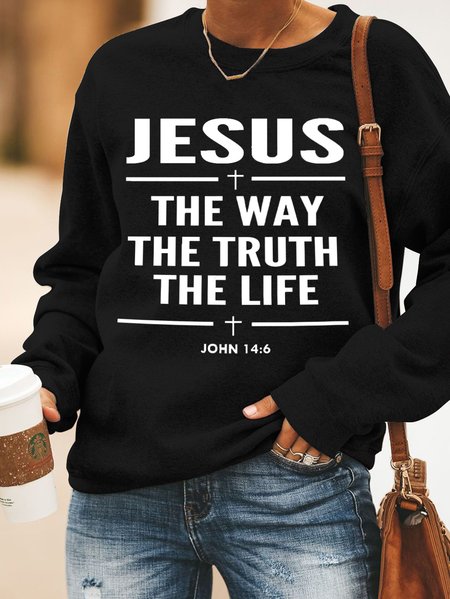 

Jesus The Way The Truth The Life Women's Sweatshirt, Black, Hoodies&Sweatshirts