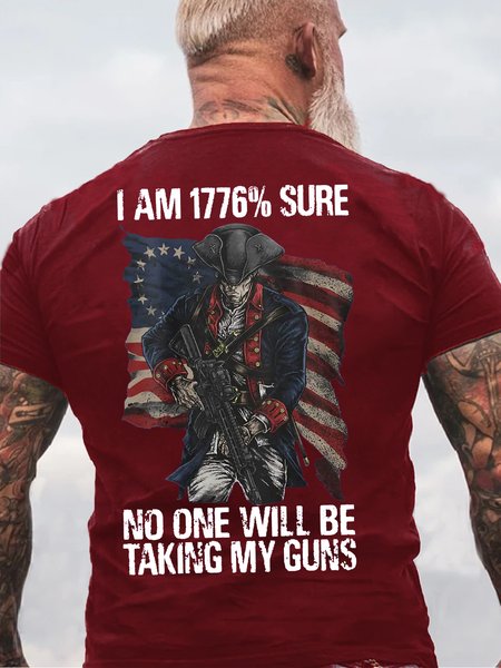 

Mens i am 1776 % sure no one will be taking my guns Cotton T-Shirt, Red, T-shirts