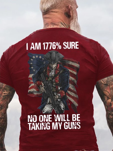 Mens i am 1776 % sure no one will be taking my guns Cotton T-Shirt, Red, T-shirts