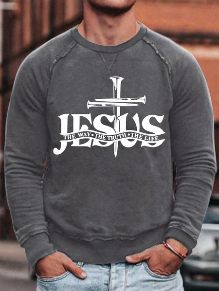 

Jesus The Way The Truth The Life Men's Sweatshirt, Gray, Hoodies&Sweatshirts