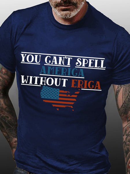 

You Can't Spell America Without Erica Men's T-Shirt, Purplish blue, T-shirts