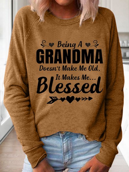 

Women Being A Grandma Doesn't Make Me Old It Makes Me Blessed Sweatshirt, Khaki, Hoodies&Sweatshirts