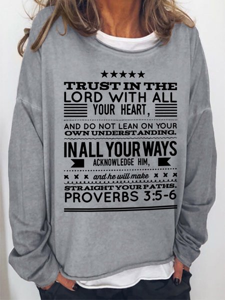 

Trust In The Lord In All Your Ways Acknowledge Him Women's Sweatshirts, Light gray, Hoodies&Sweatshirts