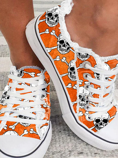 

Halloween Skull Graphic Canvas, As picture, Flats