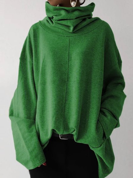 

Cotton-Blend Long Sleeve Tops, Green, Tops