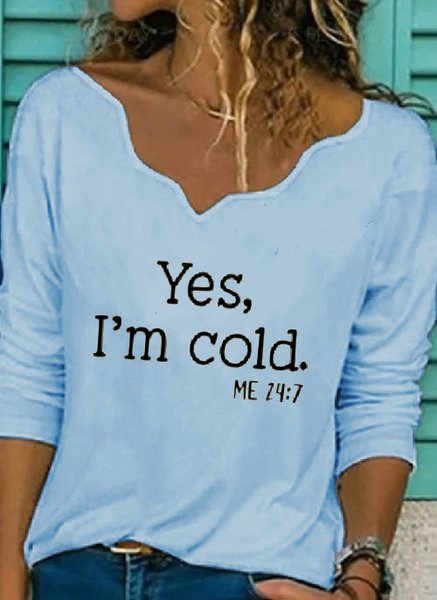 

Casual Text Letters Autumn V neck Daily Long sleeve Regular Regular Medium Elasticity T-shirt for Women, White, Tops