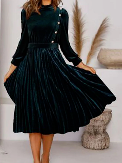 

Casual Plain Crew Neck Dresses, Green, Dresses