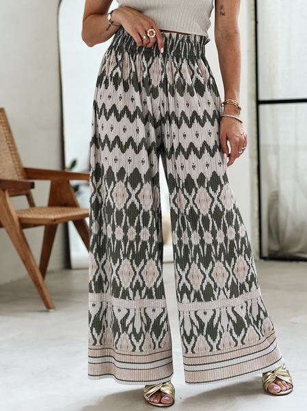 

Geometric Casual Autumn Daily Loose Elastic Band Straight pants H-Line Regular Casual Pants for Women, Multicolor, Pants