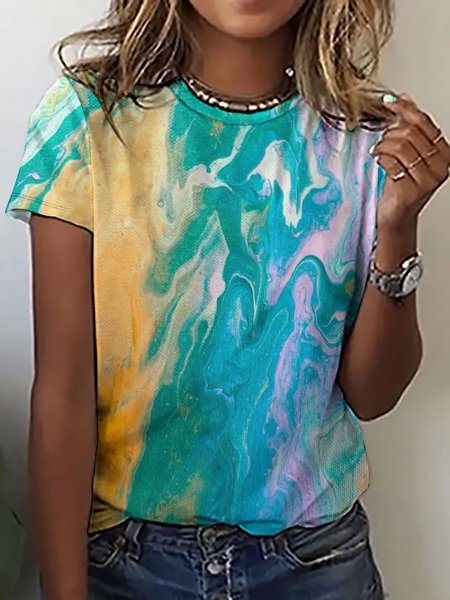 

Lilicloth X Kat8lyst Fluid Painting Women's T-Shirt, As picture, T-shirts