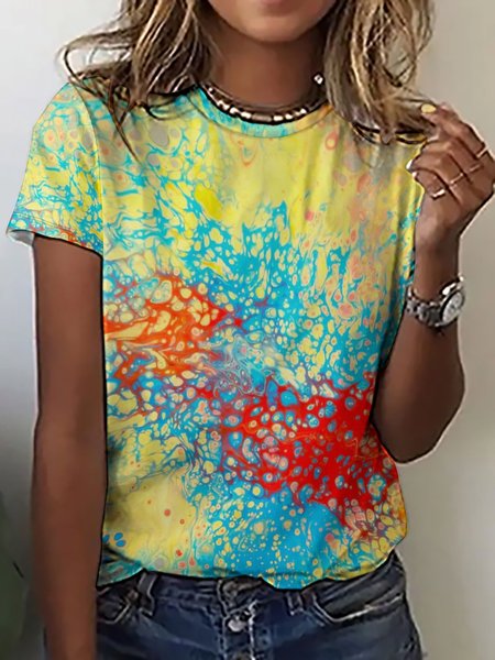 Lilicloth X Kat8lyst Abstract Painting Women's T-Shirt, As picture, T-shirts