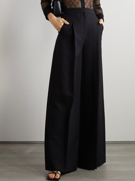 

Loose A-Line Urban Loose Fashion Wide leg Long Pants, Black, Pants